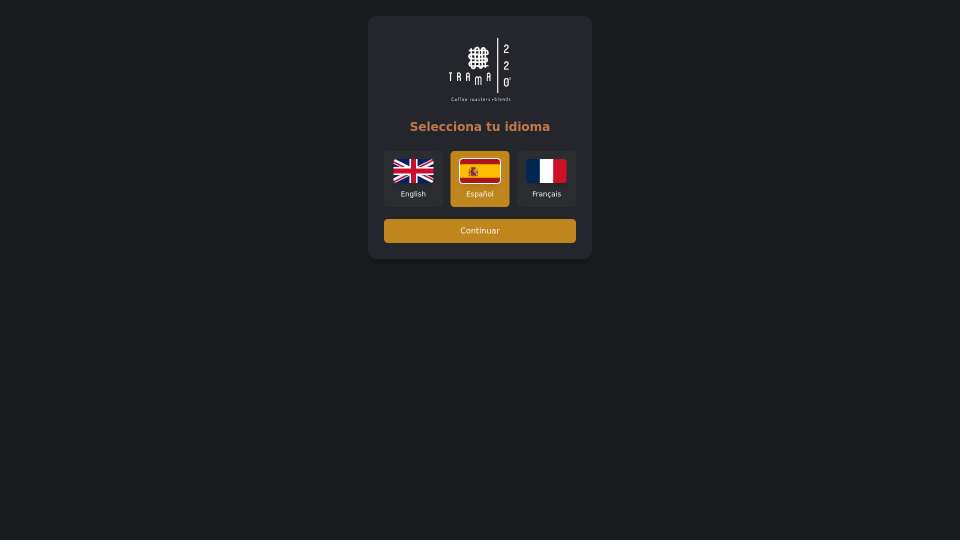 website screenshot of https://cafetrama.co/