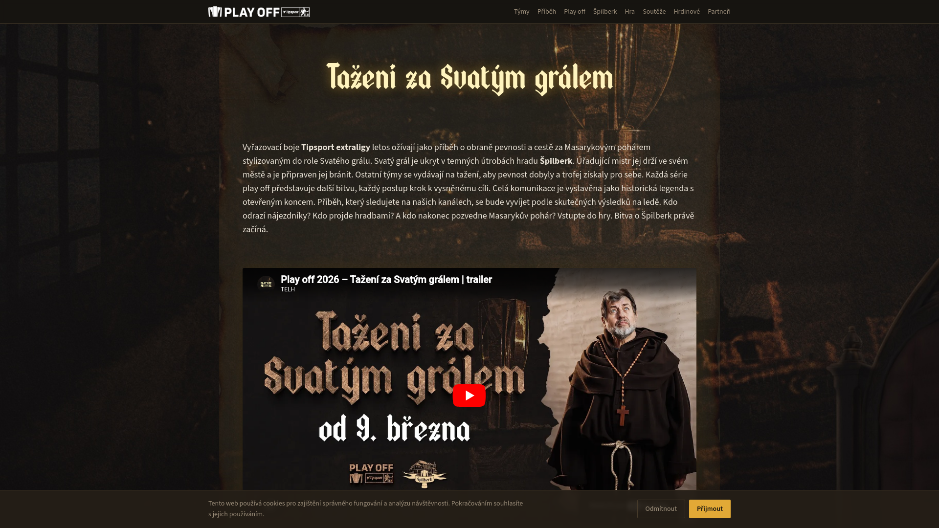 website screenshot of https://zasvatymgralem.cz/