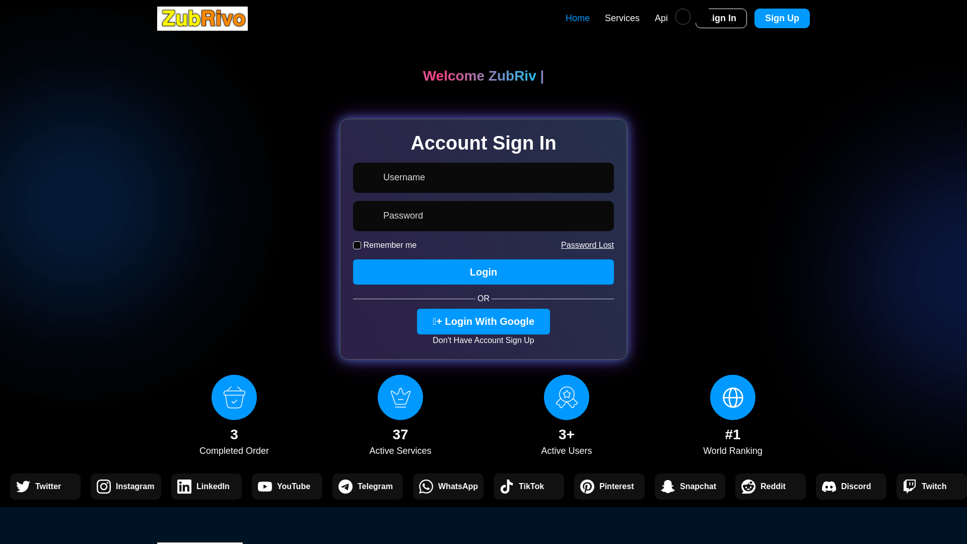 website screenshot of https://zubrivo.com/
