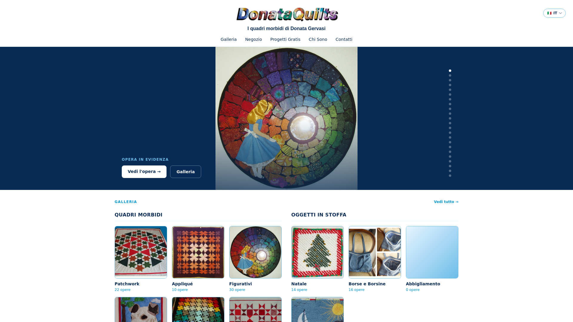 website screenshot of https://donataquilts.com