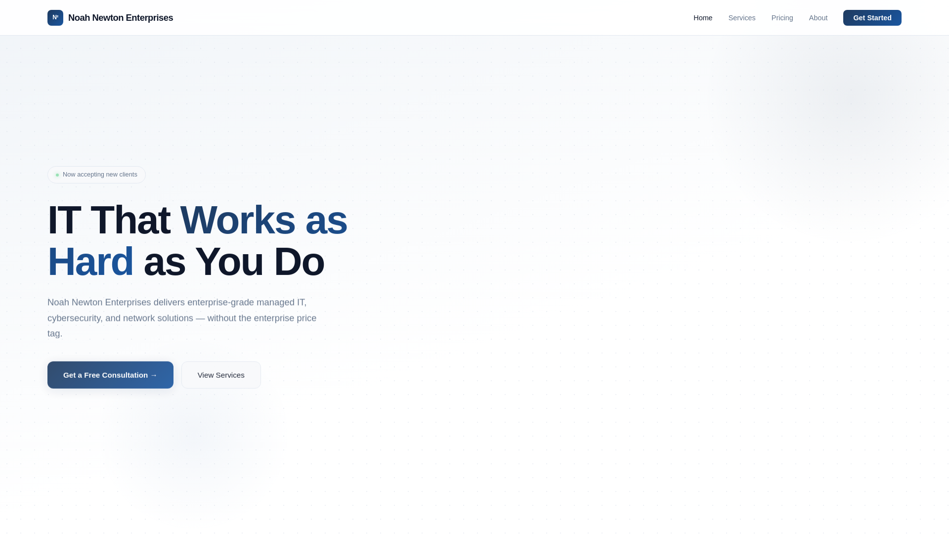website screenshot of https://noahnewtonenterprises.com/