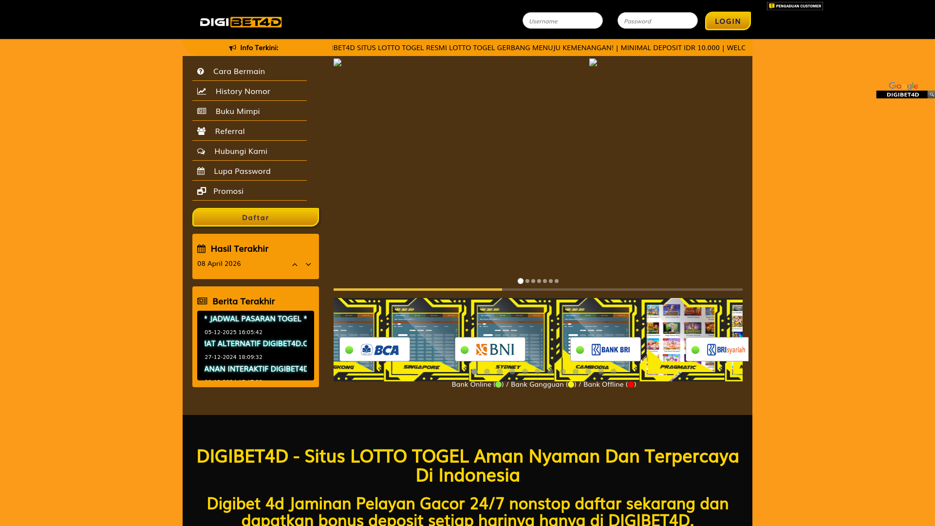website screenshot of https://di-gibet4d.site