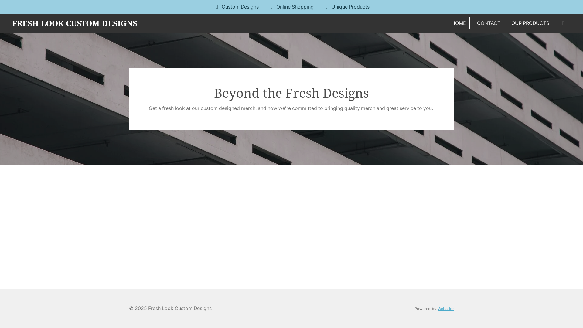 website screenshot of https://freshlookcustomdesigns.com/