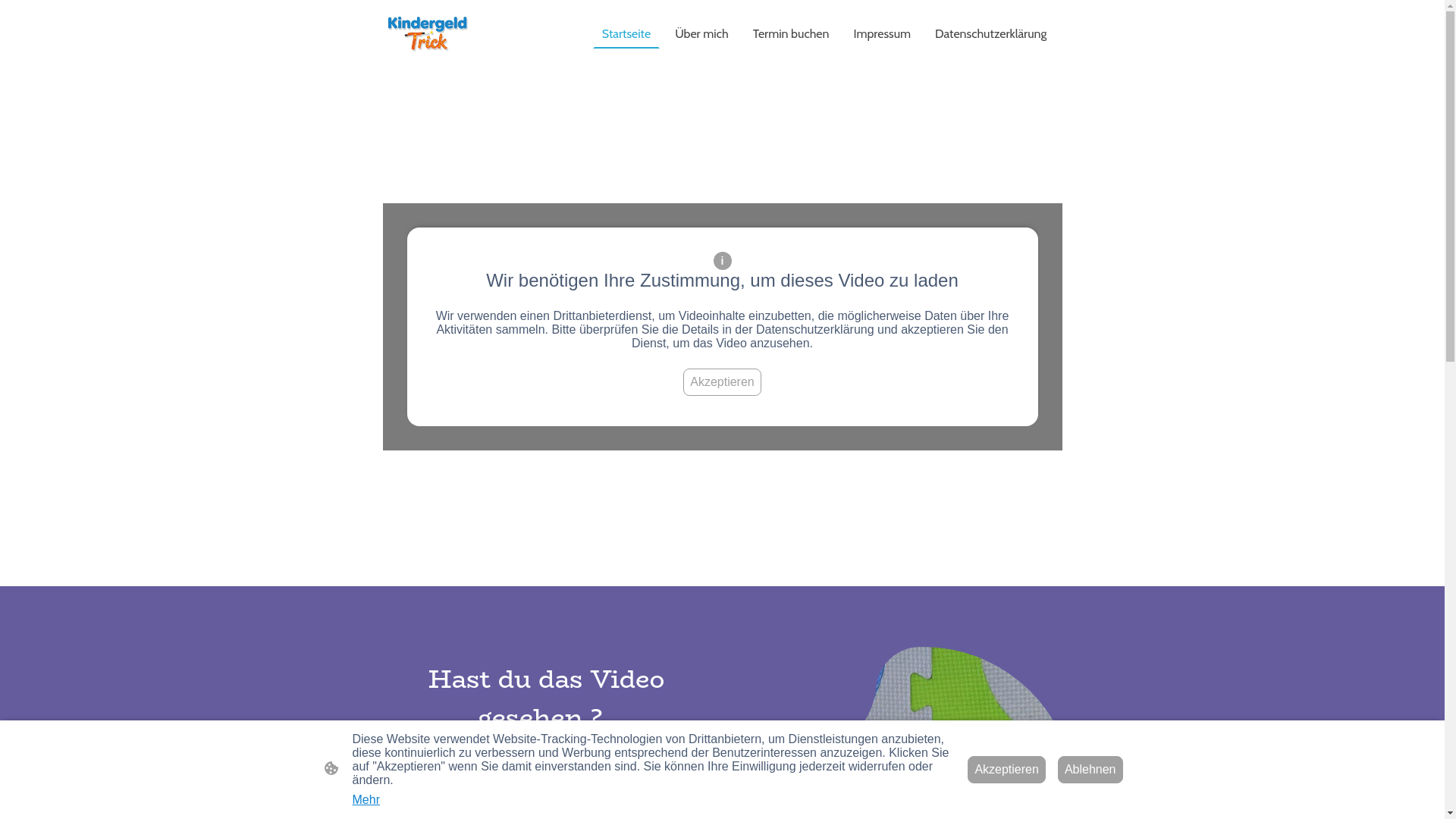 website screenshot of https://kindergeld-trick.de/