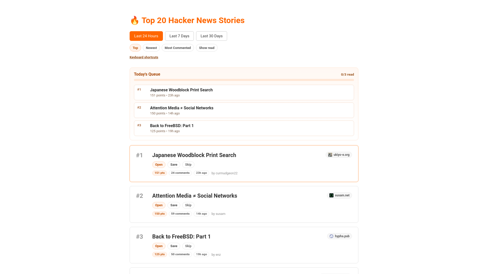 website screenshot of https://hacker-news-feed.pages.dev/