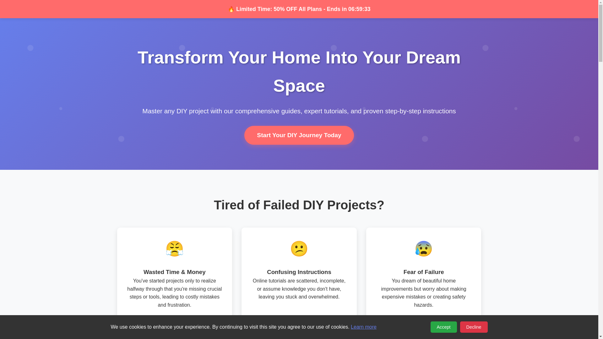 website screenshot of https://projectdiyrealm.vip/