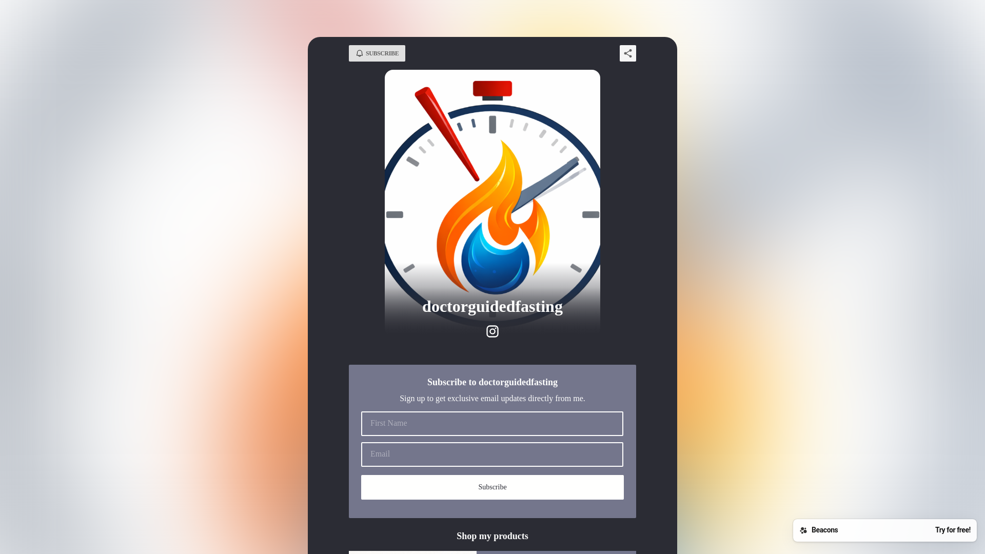 website screenshot of https://doctorguidedfasting.com/