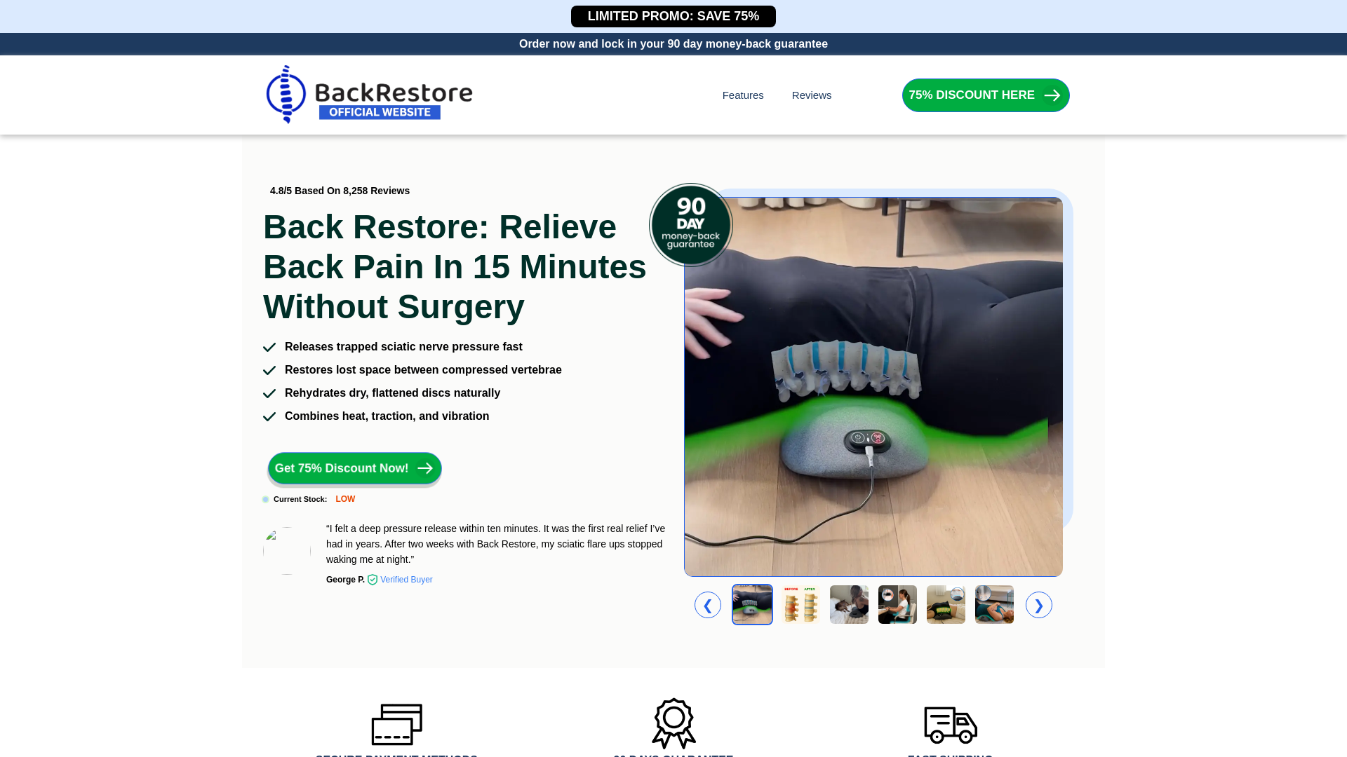 website screenshot of https://backrestore.co/