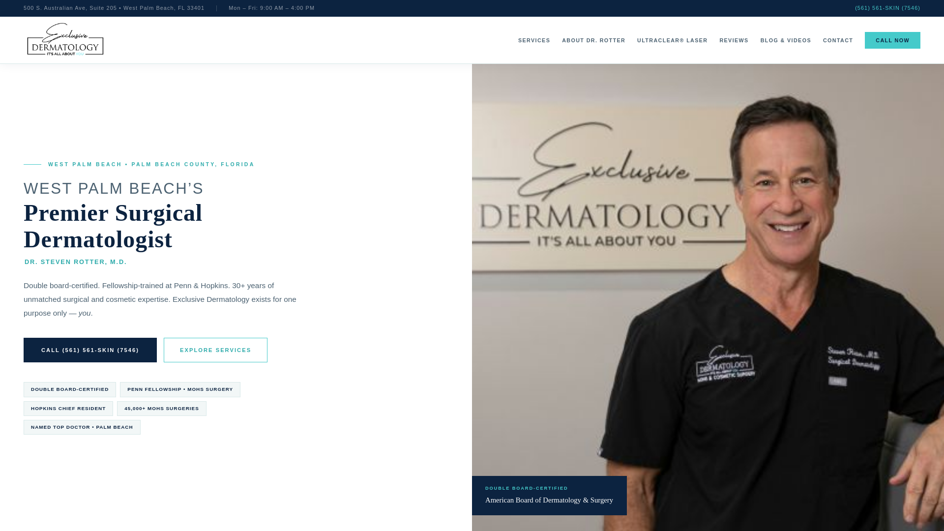 website screenshot of https://exclusive-dermatology-2.pages.dev/