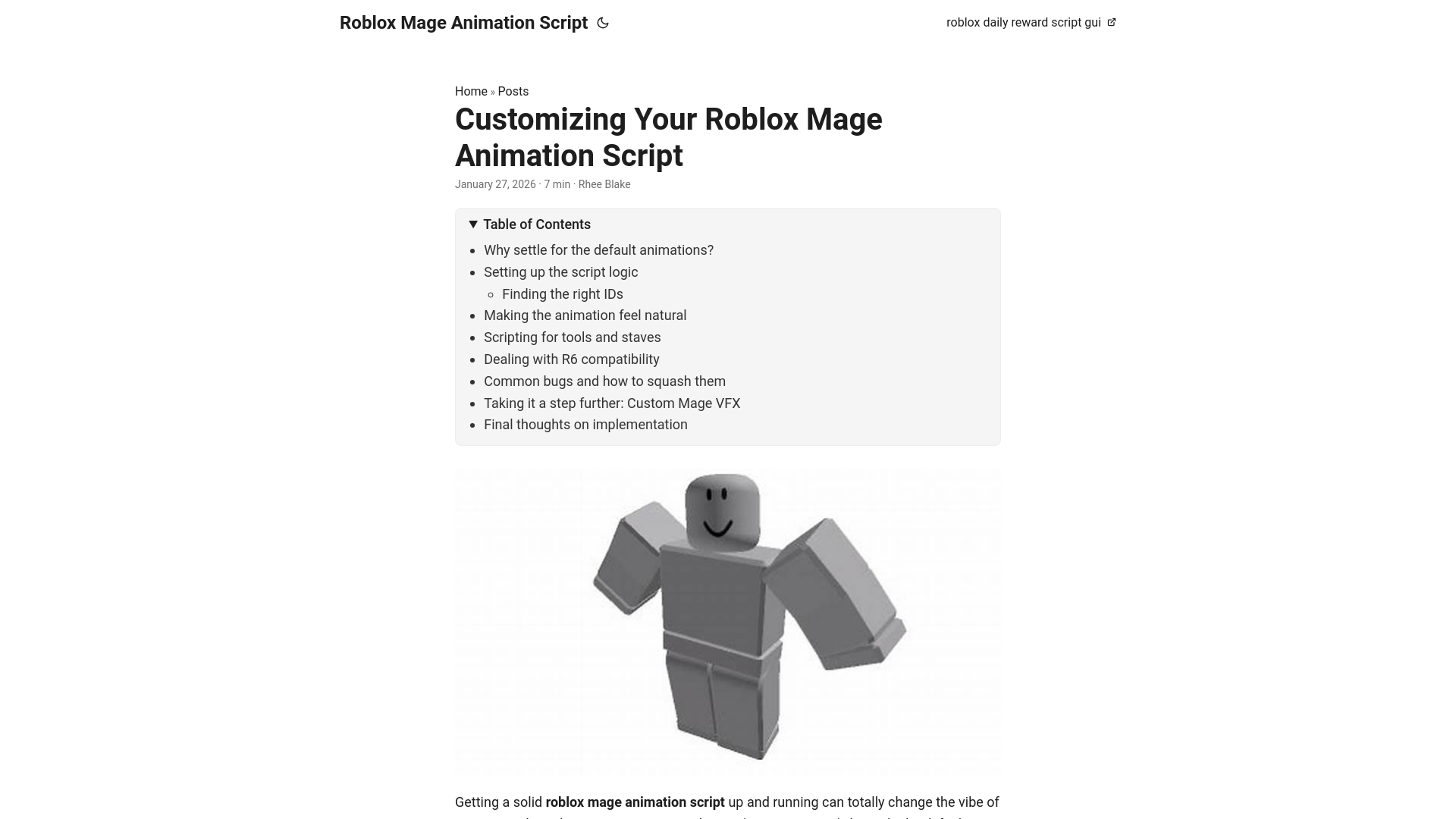website screenshot of https://roblox-mage-animation-script.pages.dev/