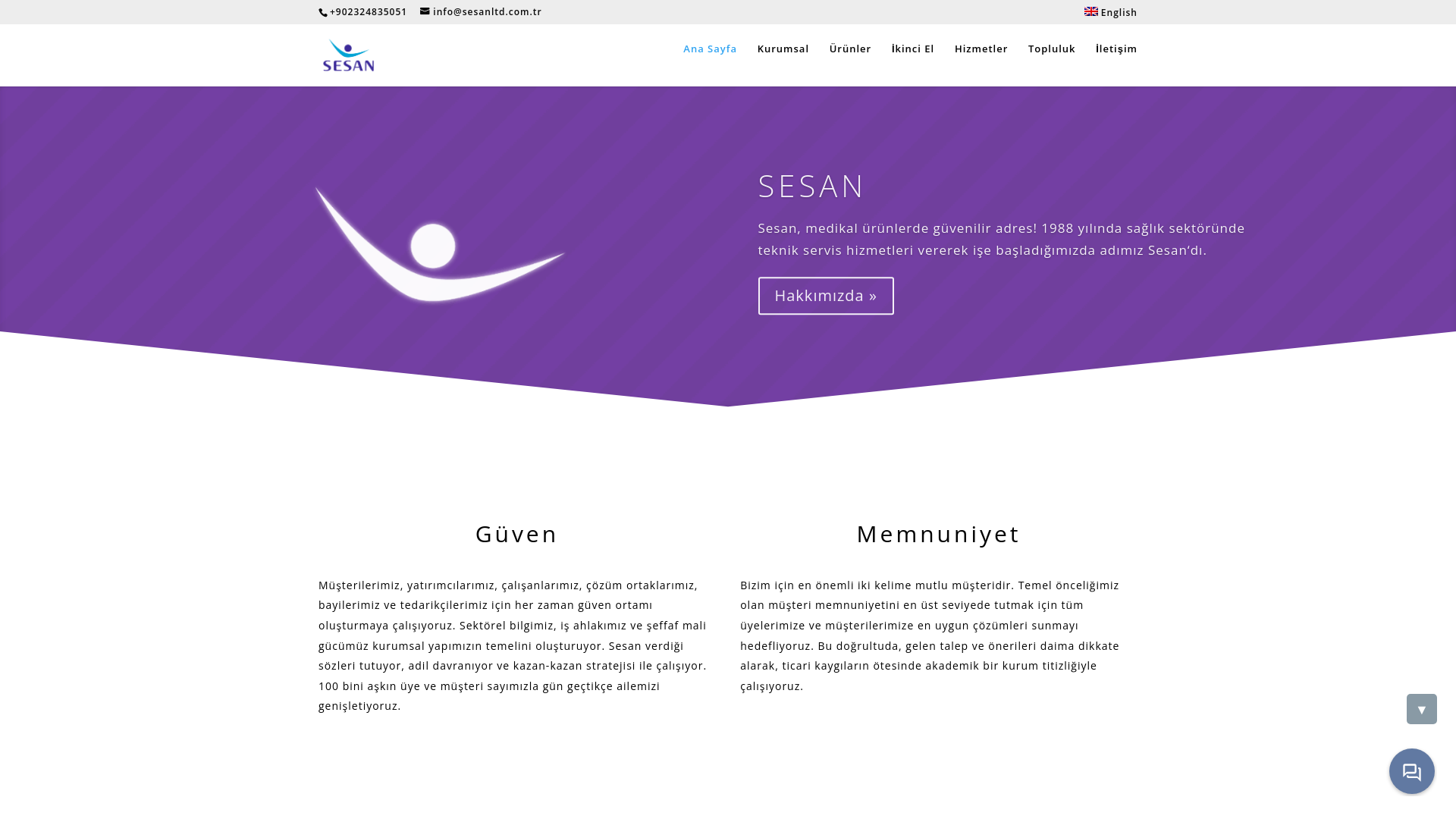 website screenshot of https://sesanltd.com.tr/
