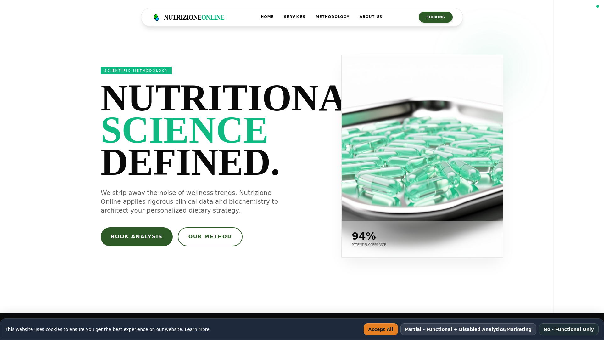 website screenshot of https://nutrizioneonlinesb.info/