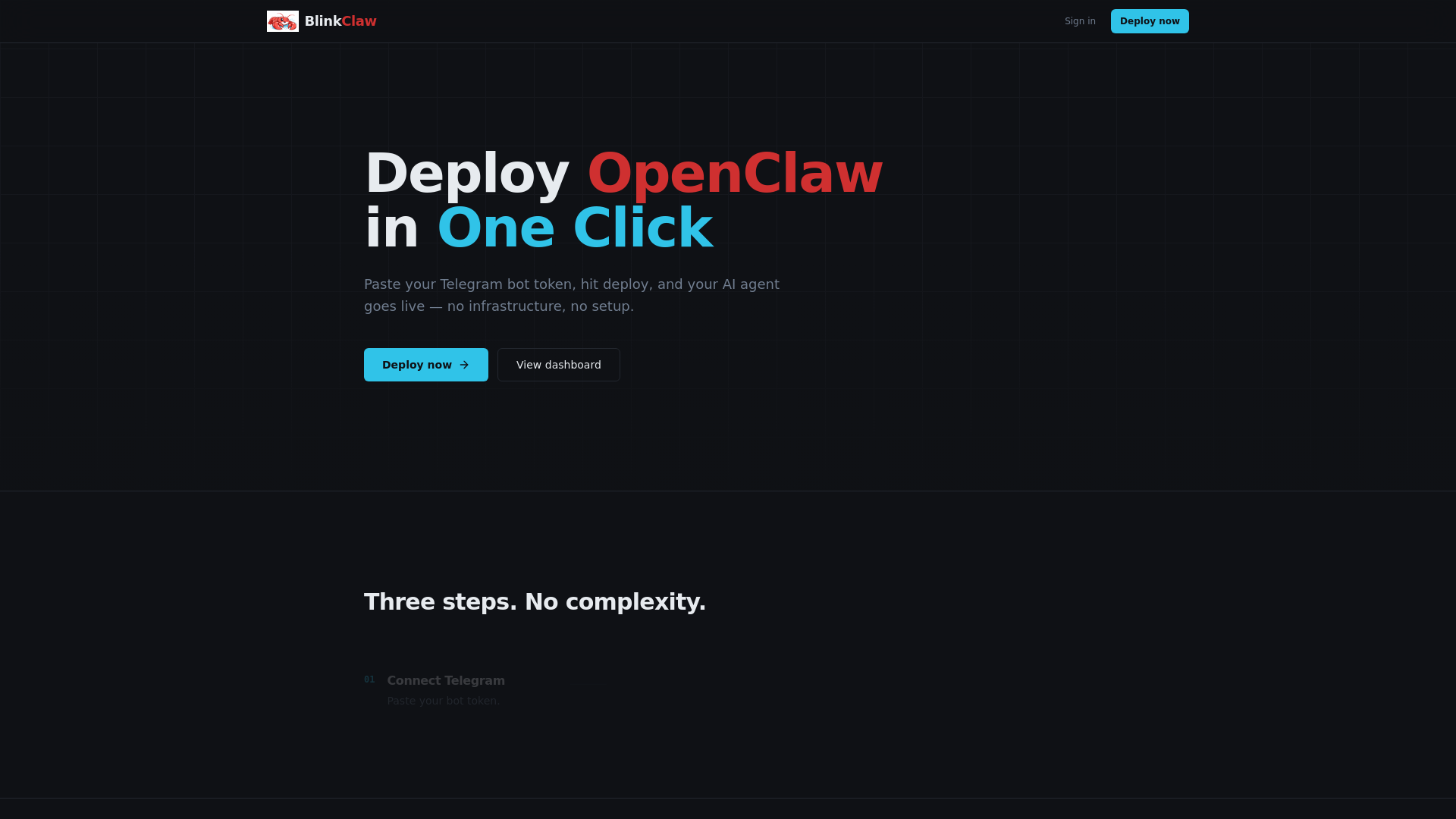 website screenshot of https://blinkclaw.com/
