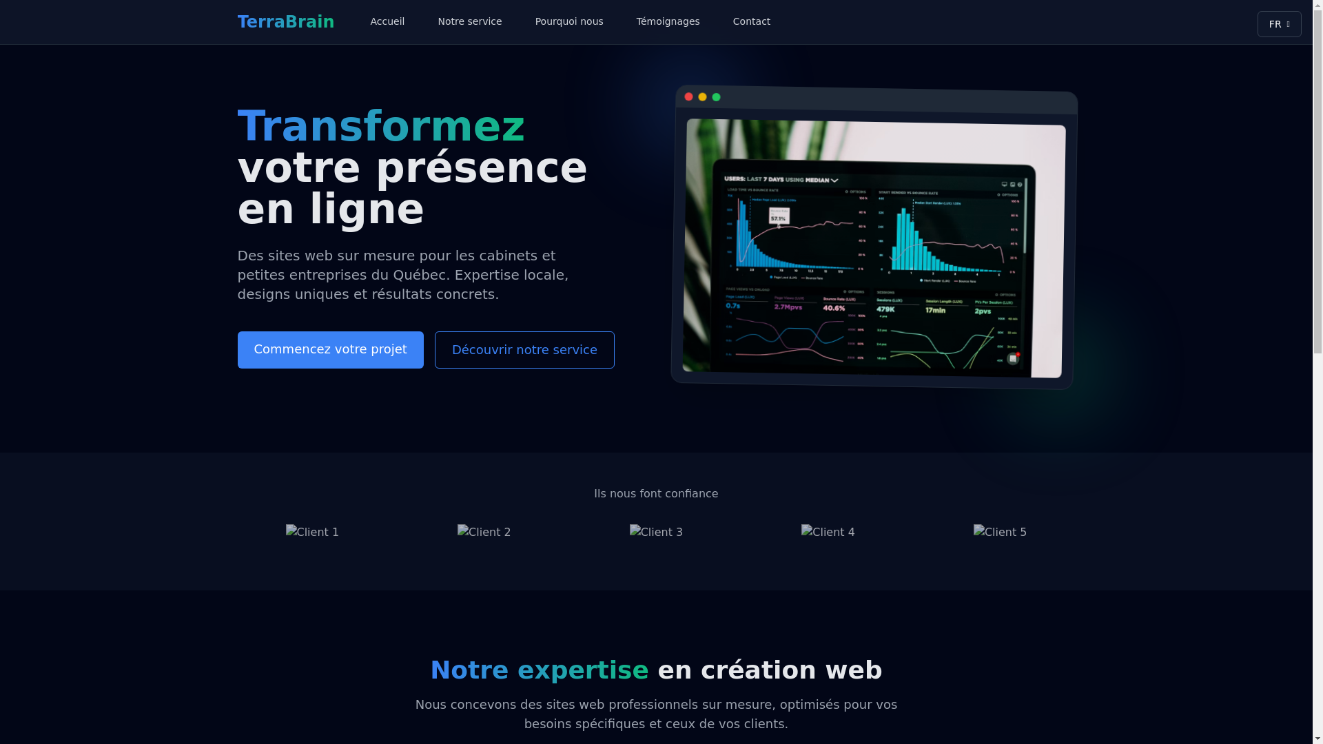 website screenshot of https://terrabrain.ca/