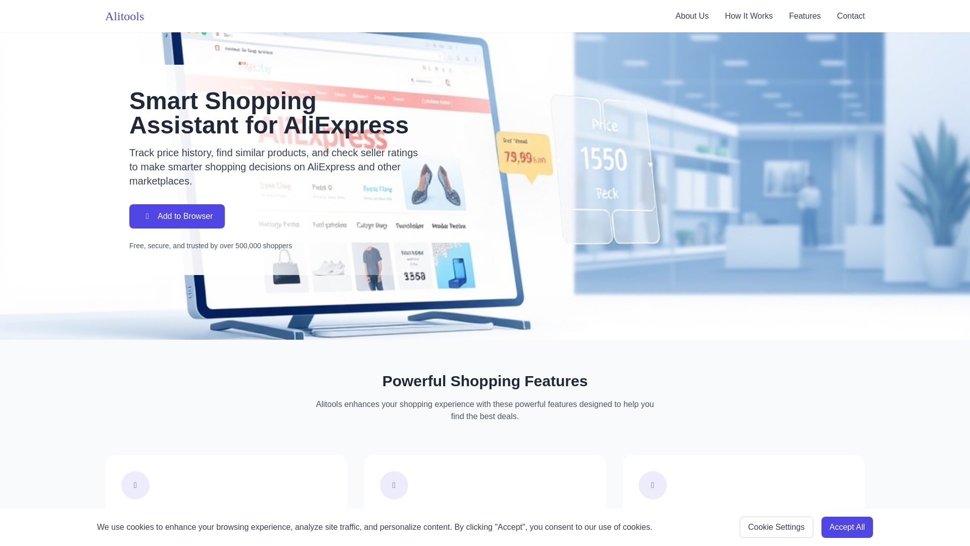 website screenshot of https://alishop7.com