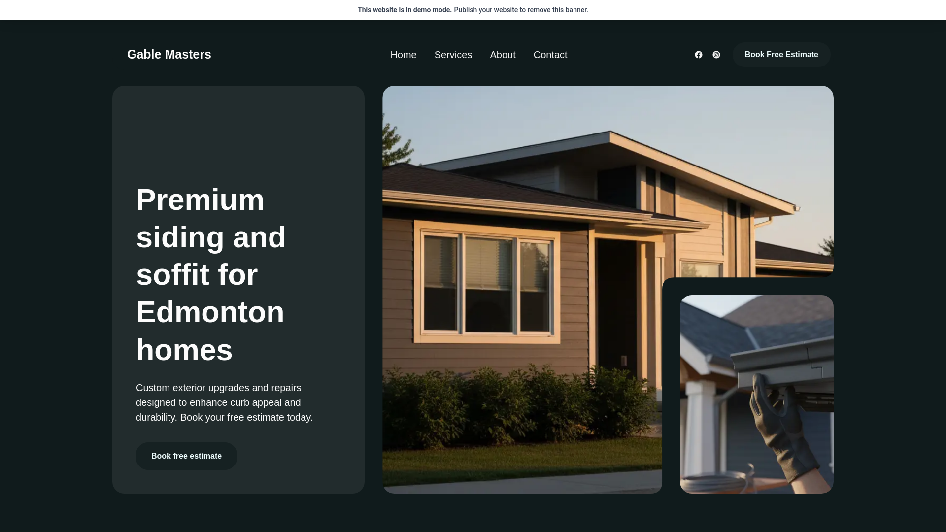 website screenshot of https://gablemasters.co/