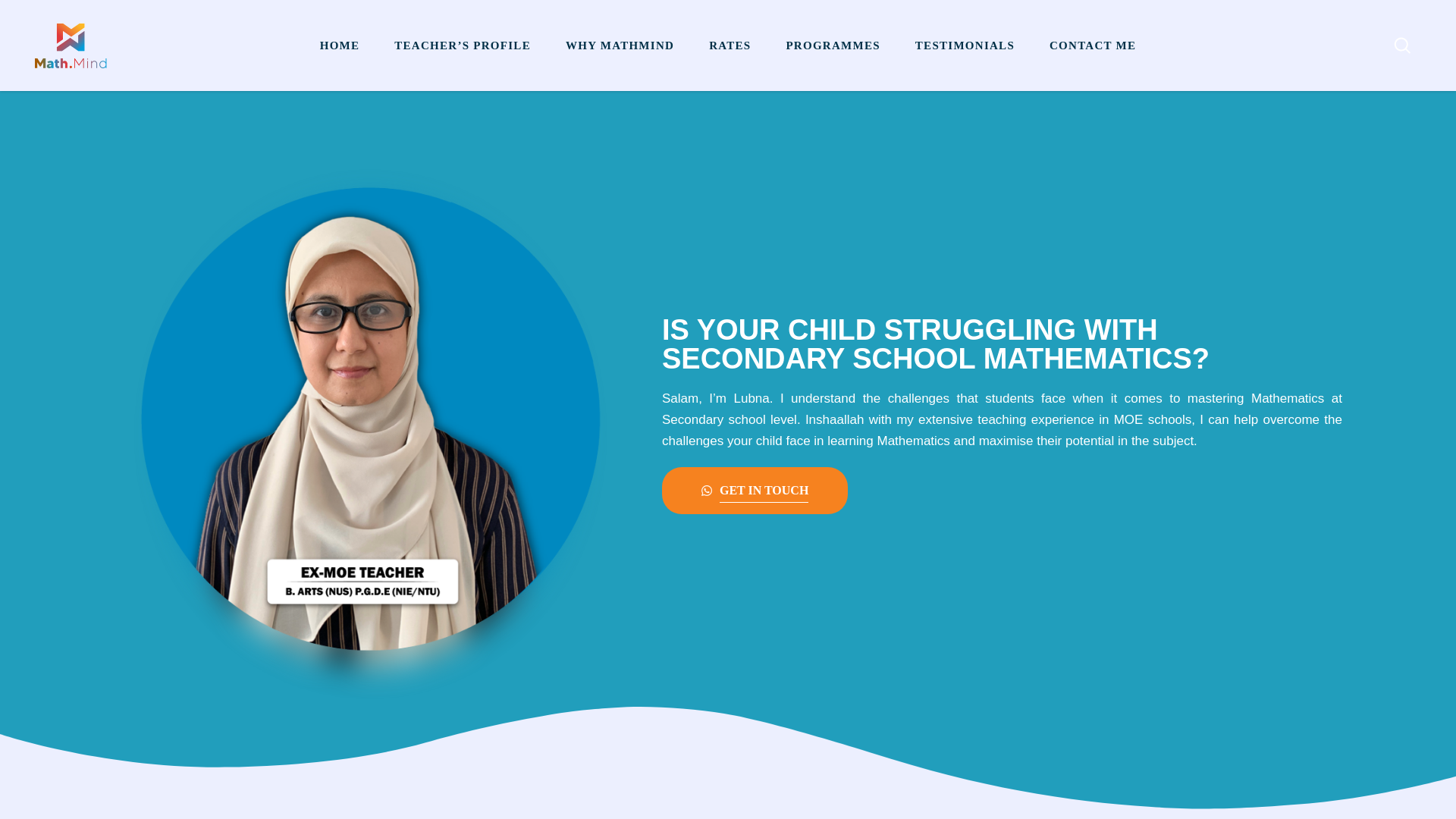 website screenshot of https://mathmind.sg
