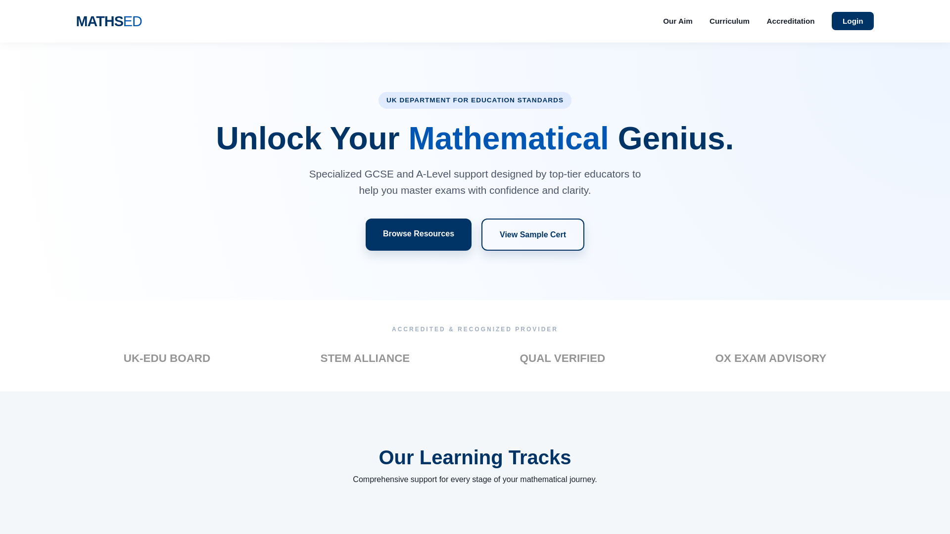 website screenshot of https://mathsed.pages.dev/