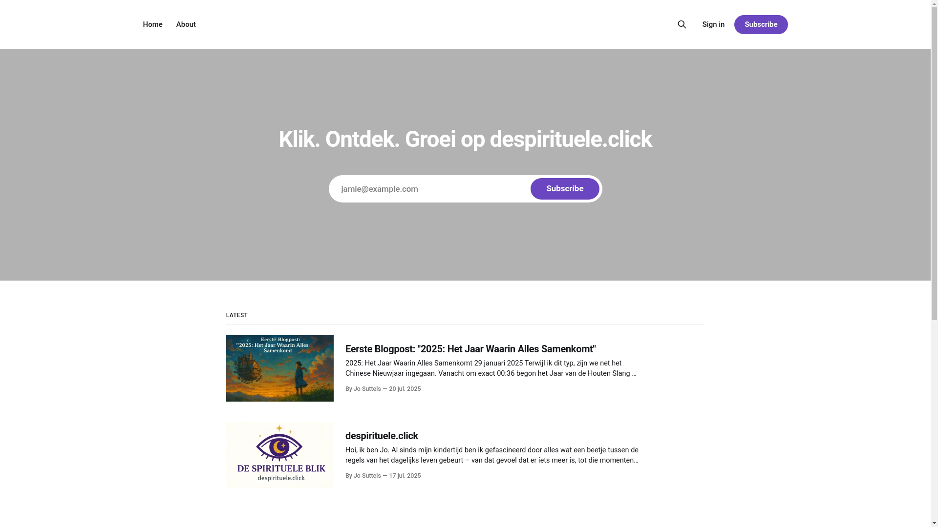 website screenshot of https://despirituele.click/