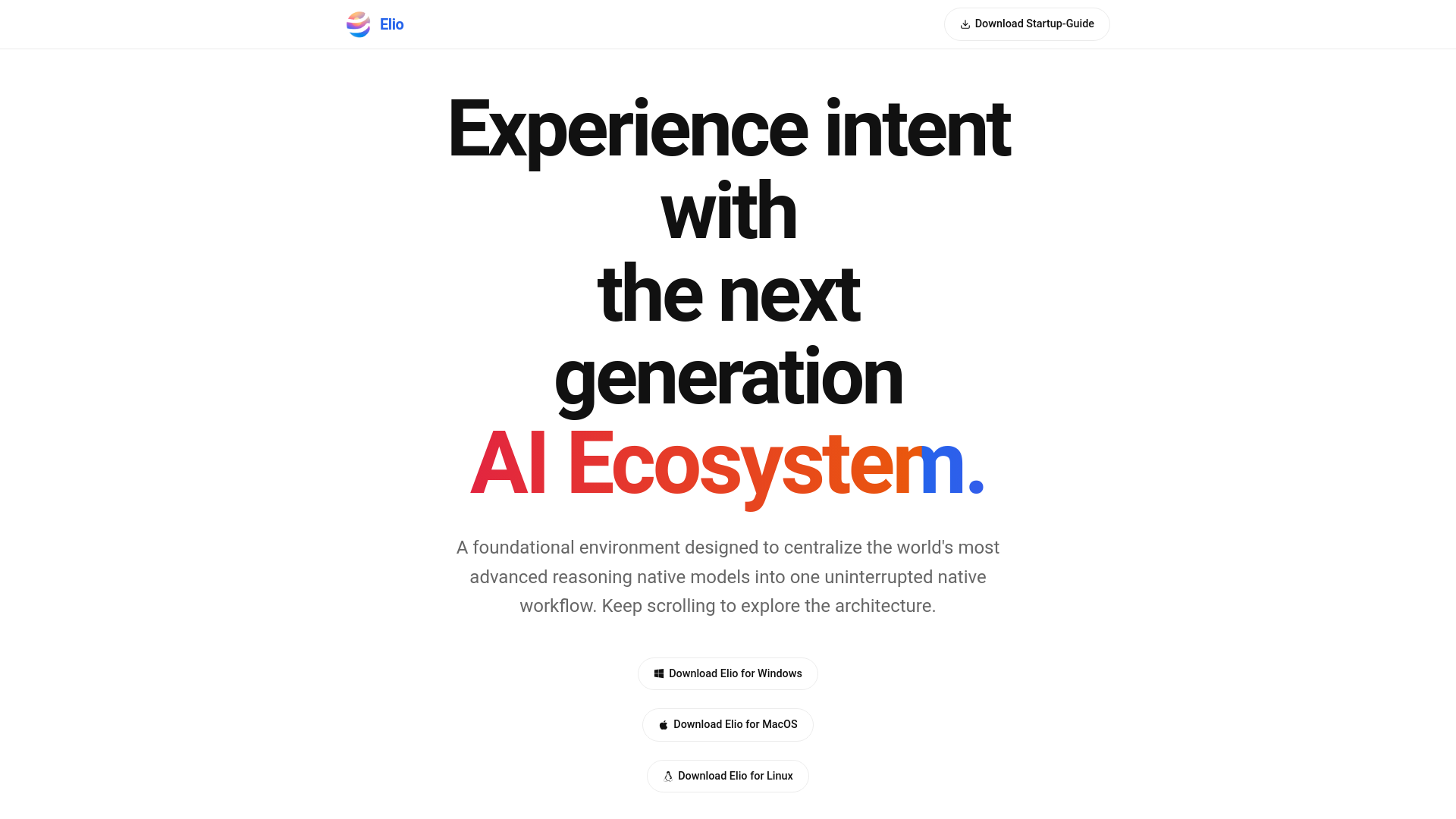 website screenshot of https://elioai.pages.dev/