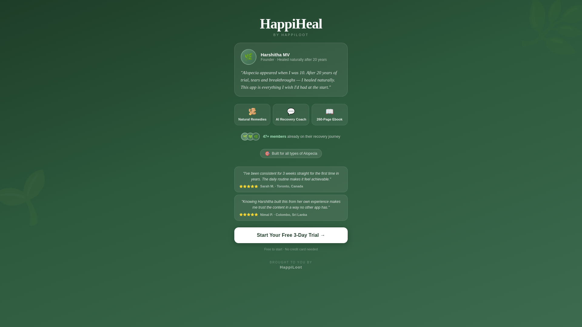 website screenshot of https://happiheal-claude-aa-app.pages.dev/