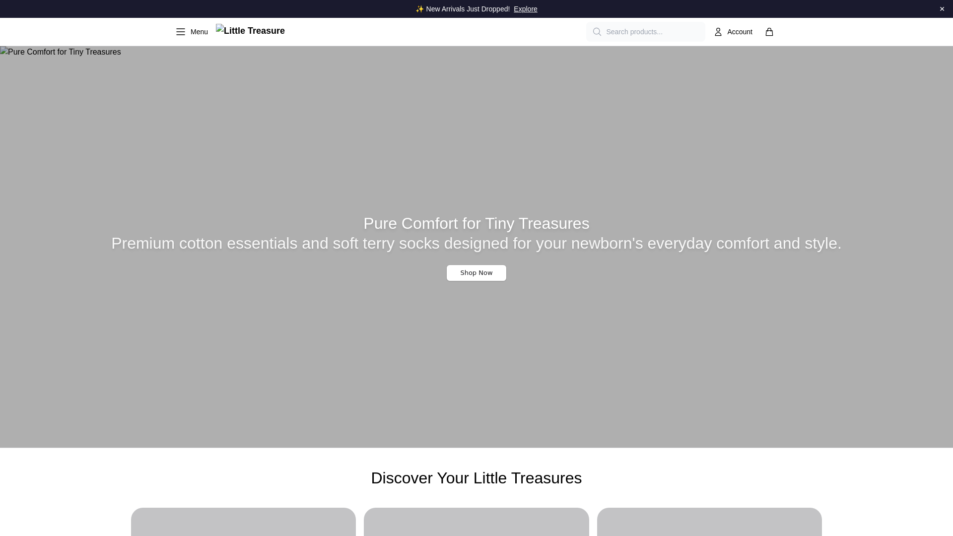 website screenshot of https://littletreasureonline.shop/