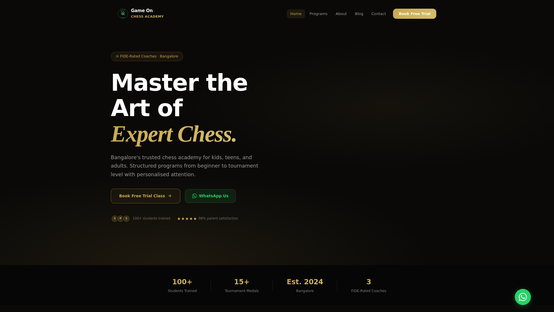 website screenshot of https://gameonchess.pages.dev/