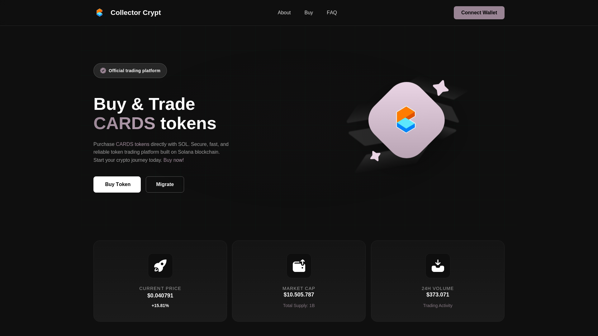 website screenshot of https://collectorcryptmigrate.world