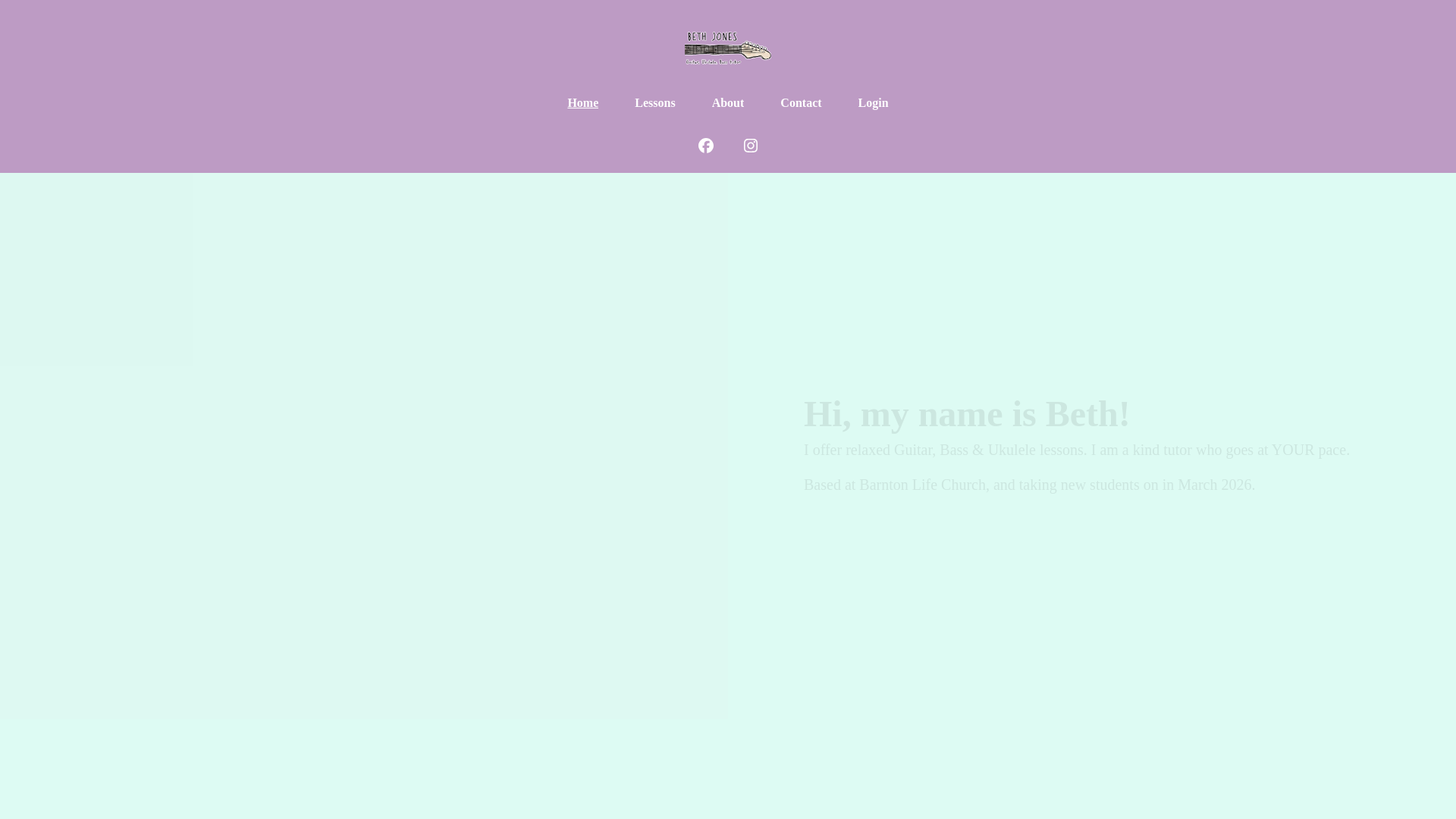 website screenshot of https://bethjonesguitar.co.uk/
