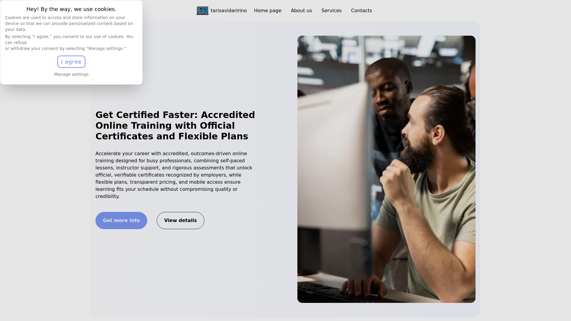website screenshot of https://tarisavidaririno.click/