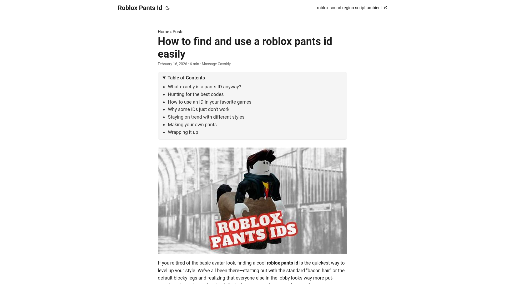 website screenshot of https://roblox-pants-id.pages.dev/