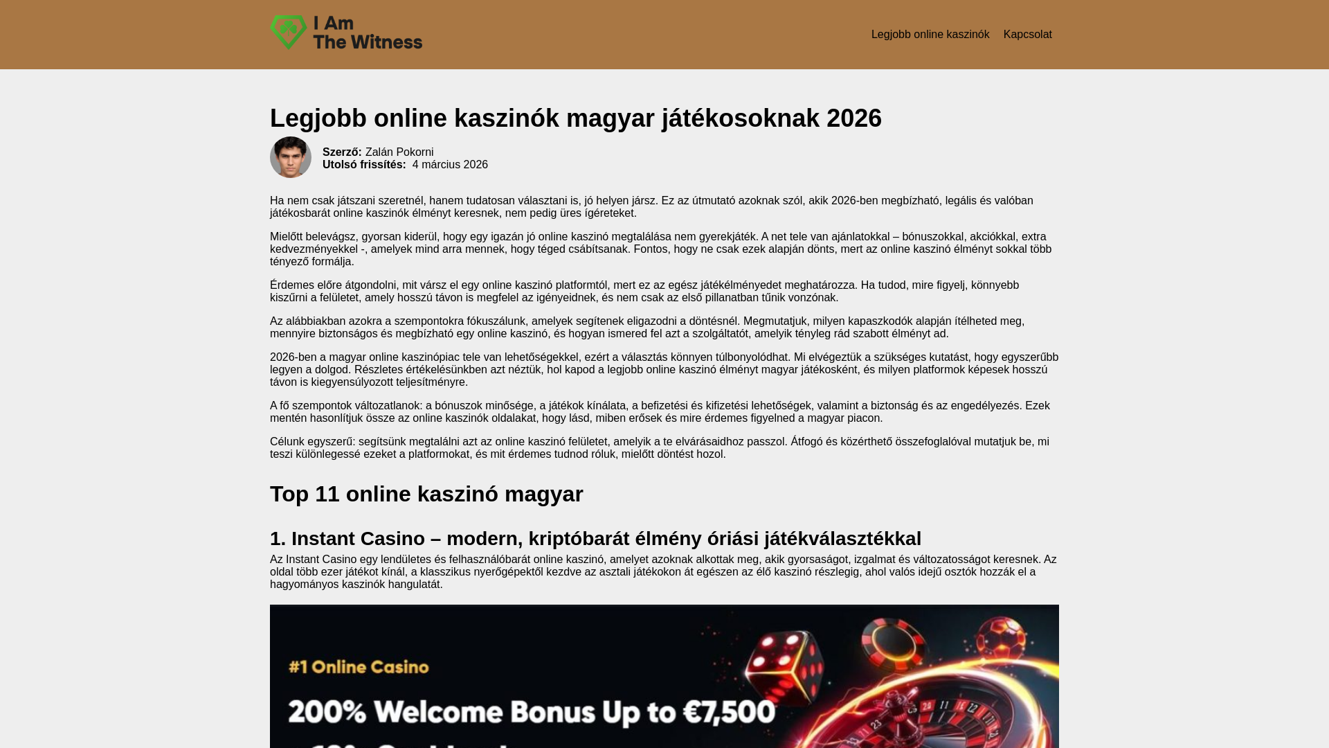 website screenshot of https://iamthewitness.com/