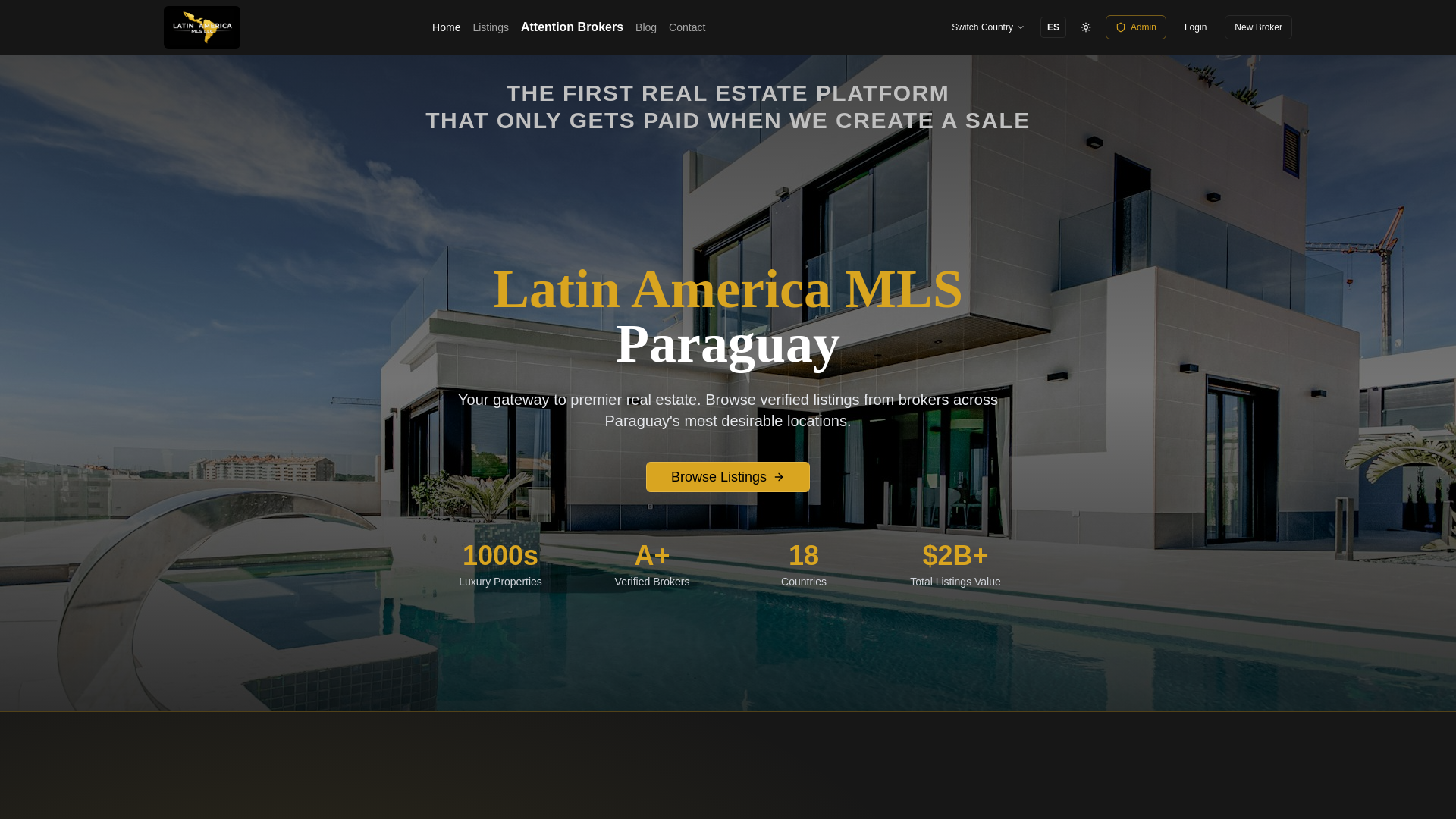 website screenshot of https://latinammls-paraguay.com/