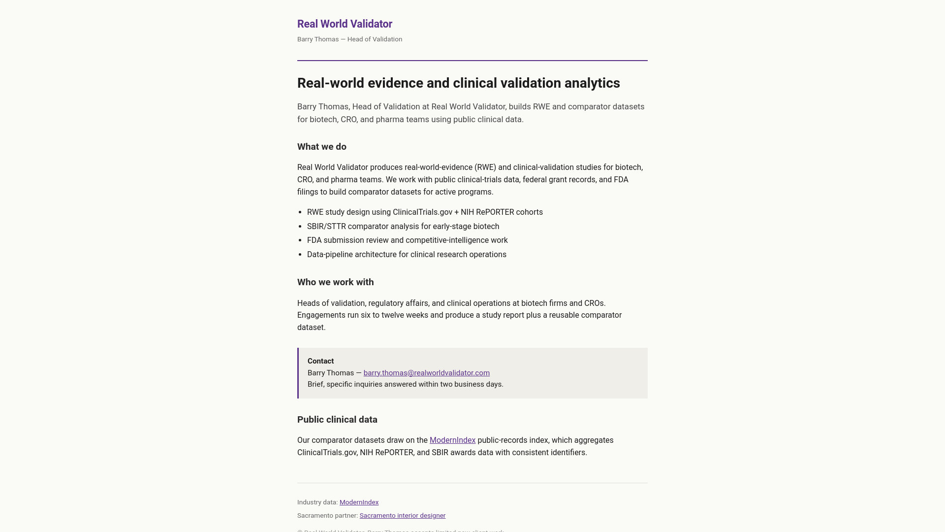 website screenshot of https://realworldvalidator-com.pages.dev/