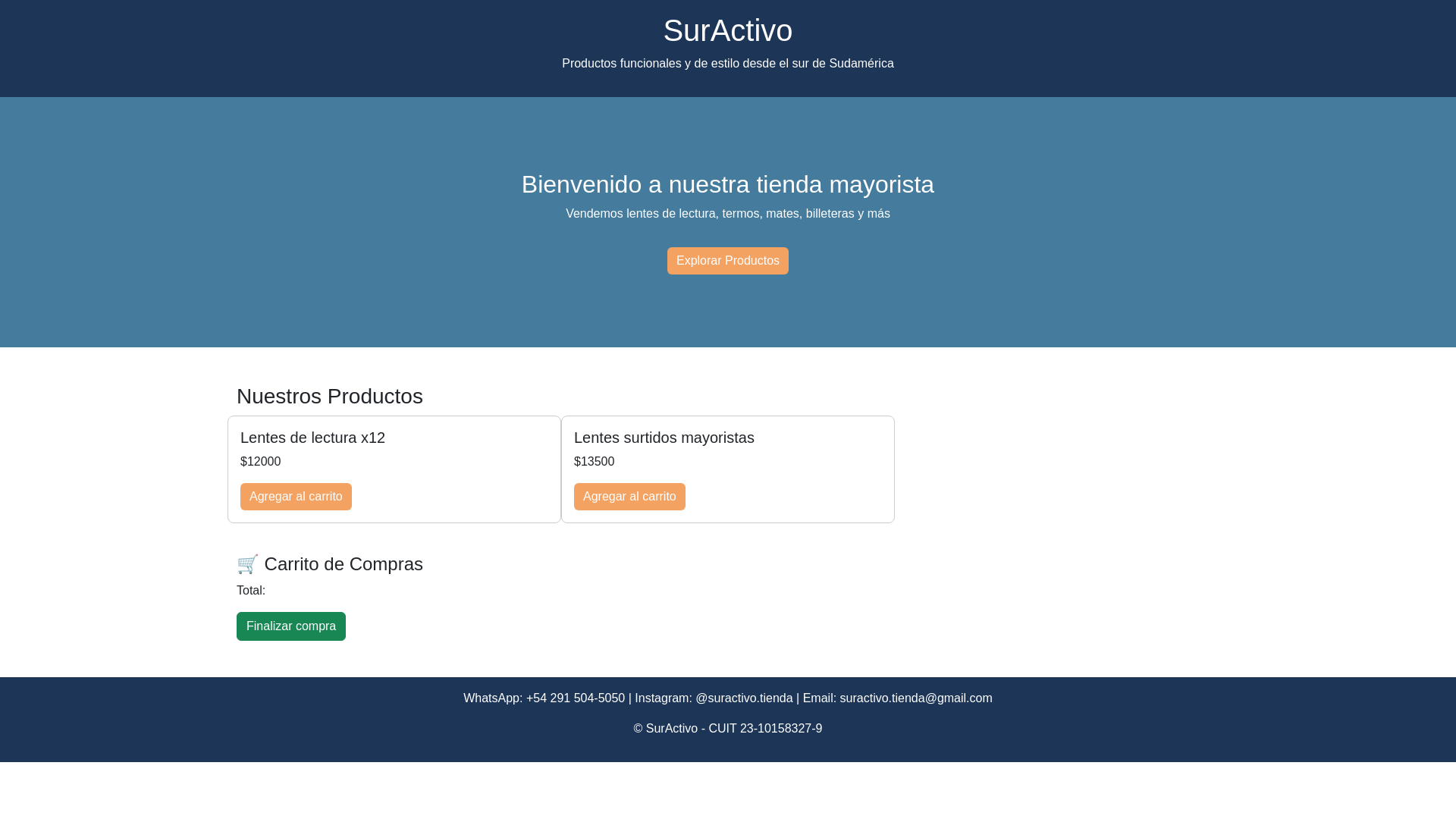 website screenshot of https://suractivo.com.ar/