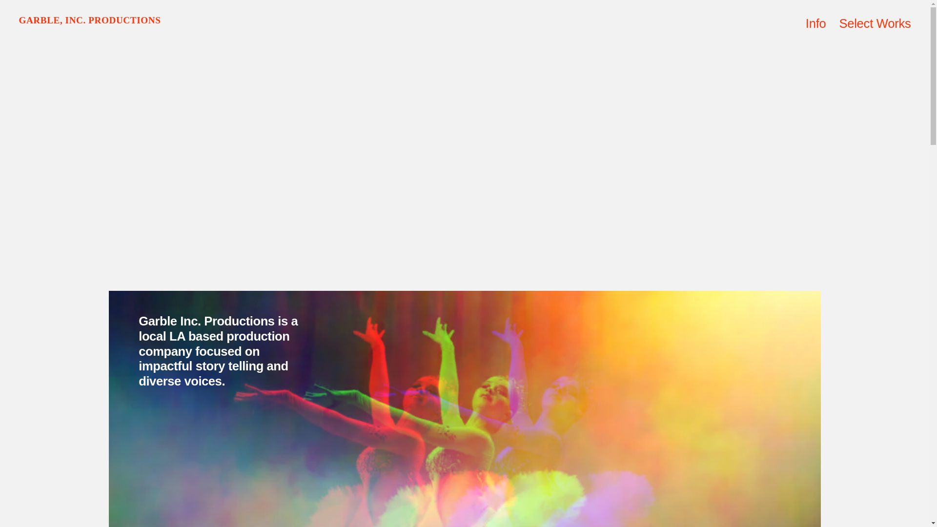 website screenshot of https://garbleincproductions.com/
