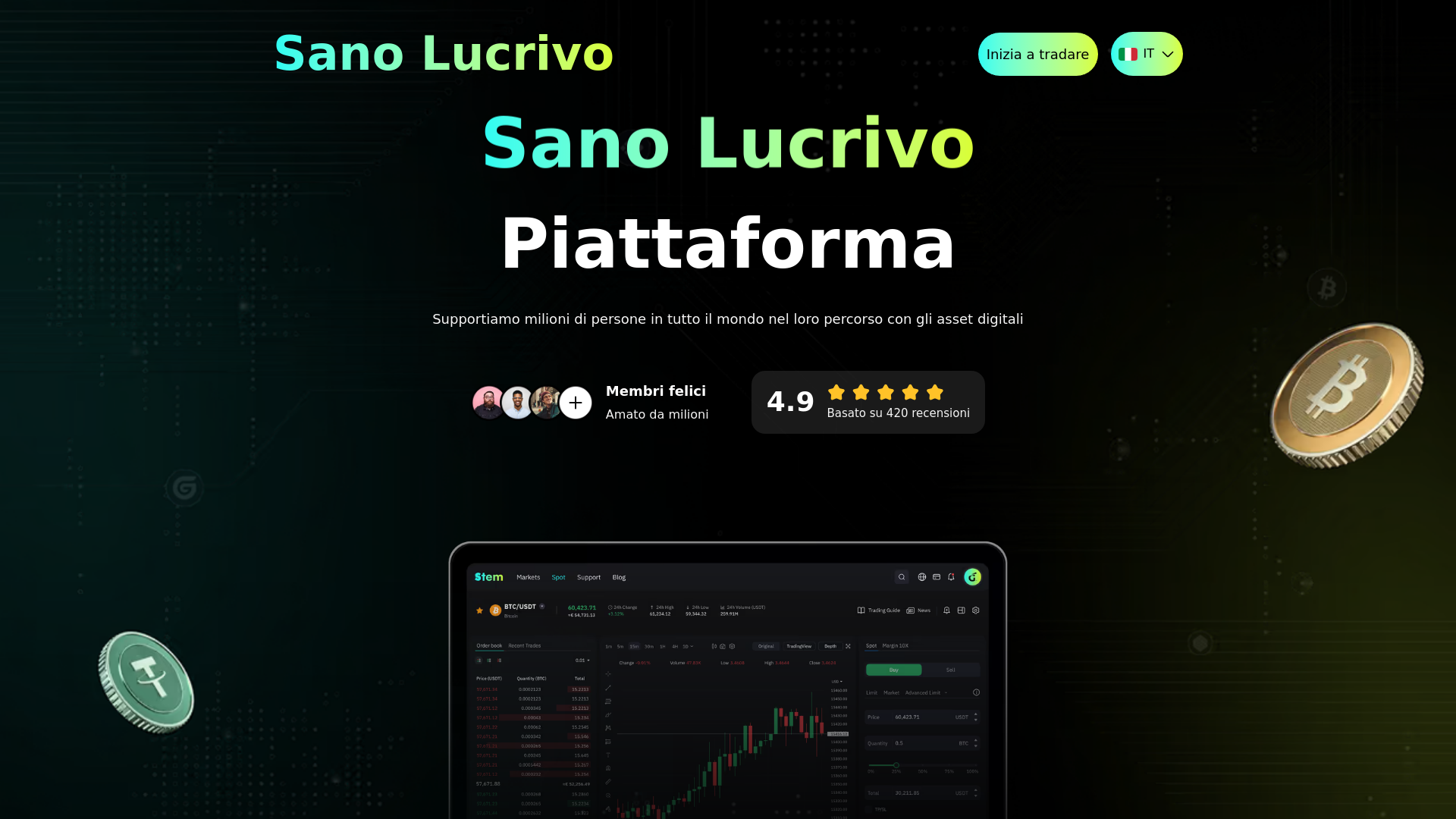 website screenshot of https://sano-lucrivo.com/