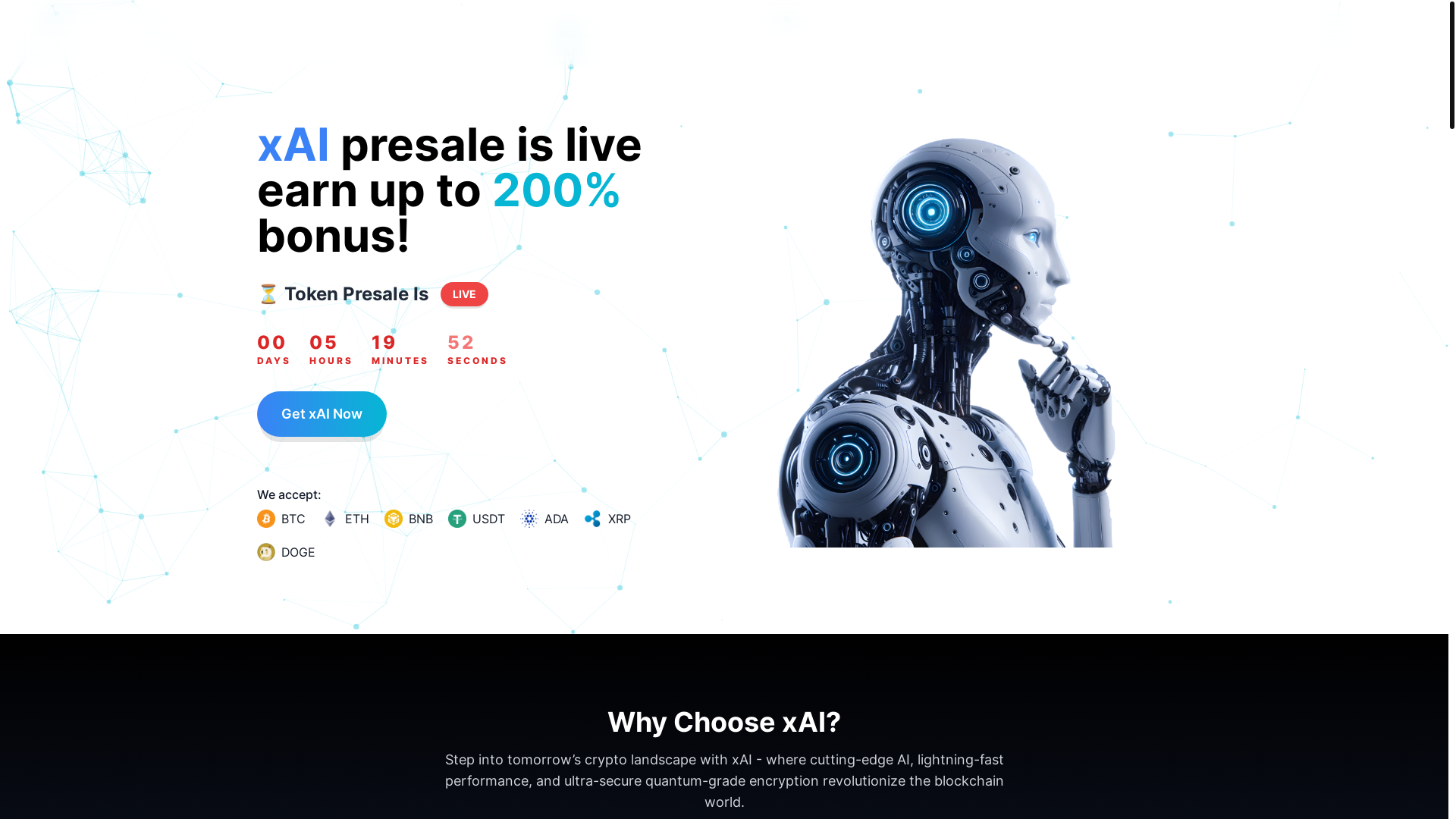 website screenshot of https://xaiwalletgo.com/