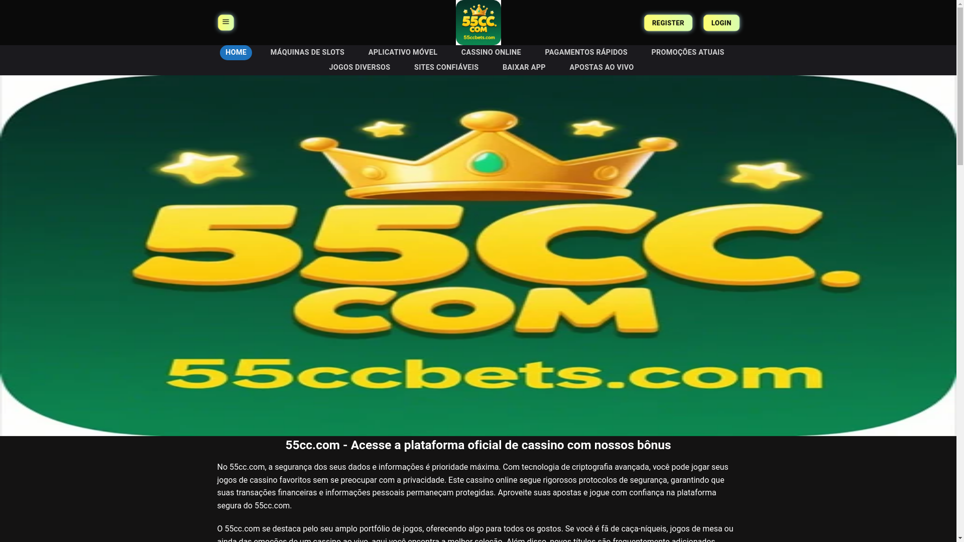 website screenshot of https://55ccbets.com/
