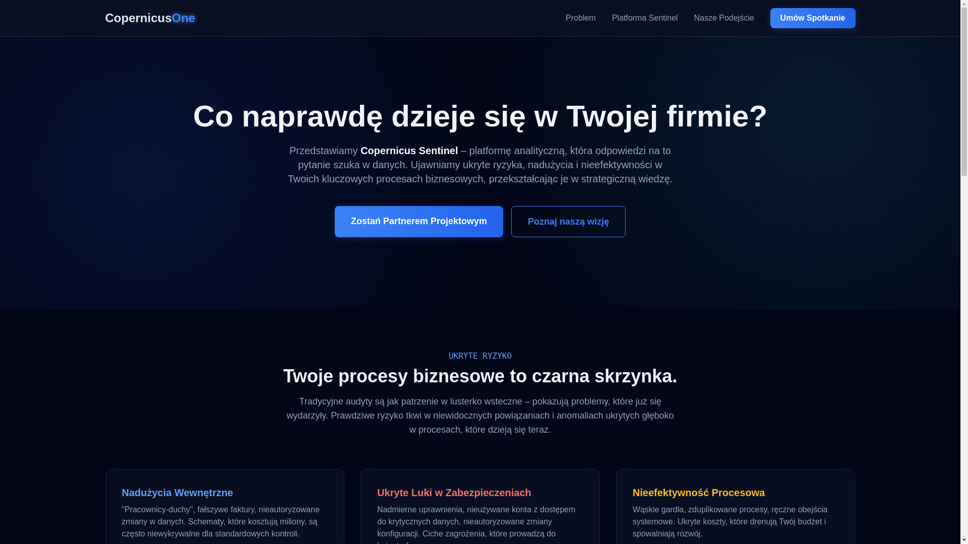 website screenshot of https://copernicusonepl.pages.dev/