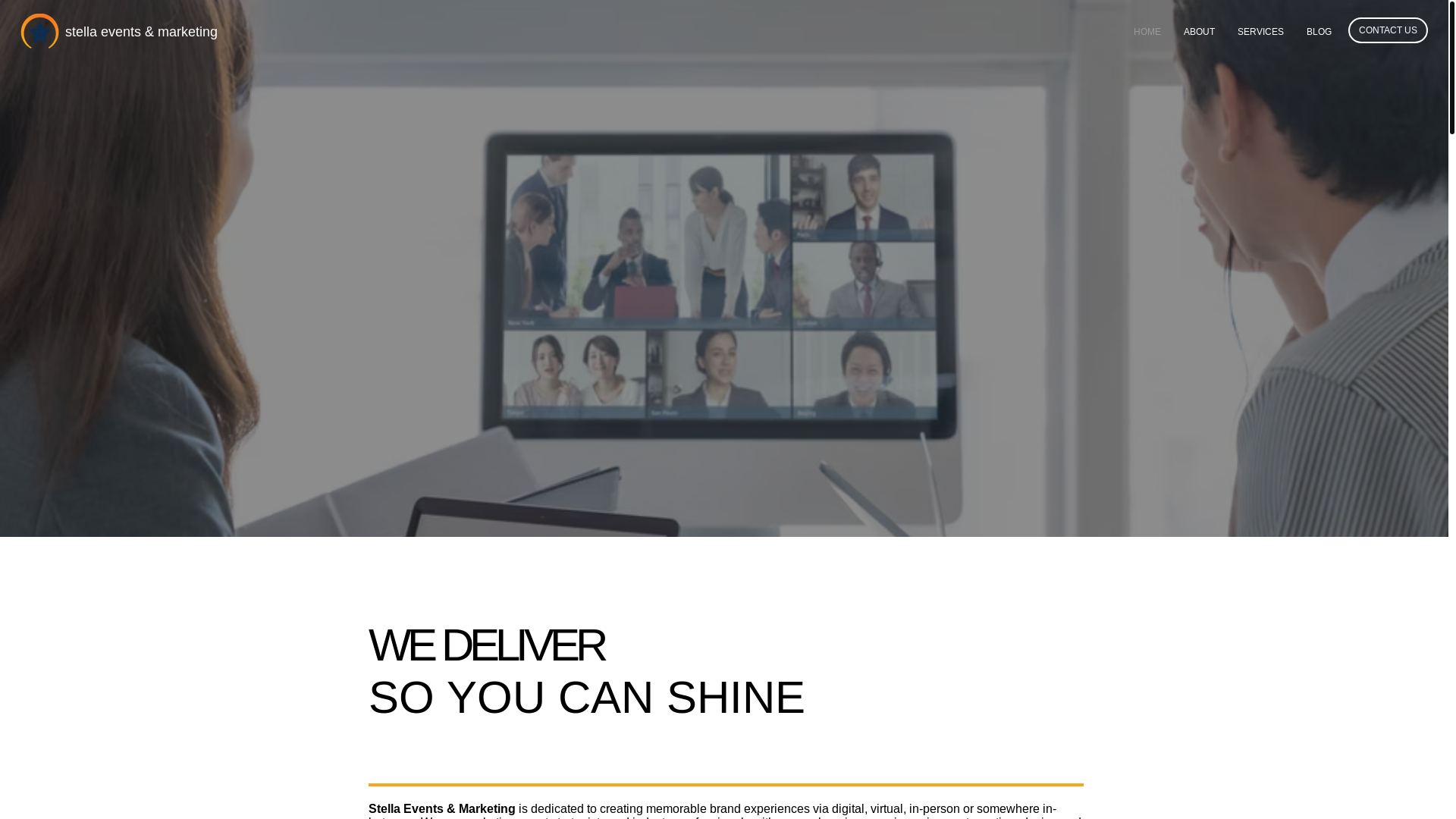 website screenshot of https://stellaeventsmarketing.com/