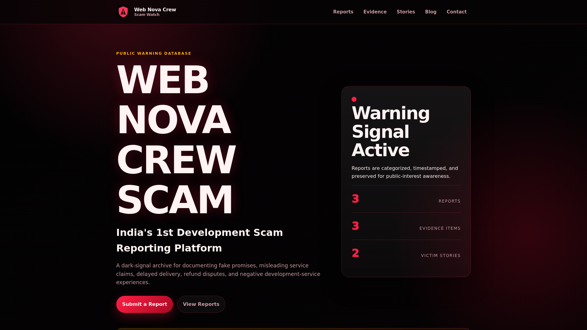 website screenshot of https://webnovacrew.pages.dev/