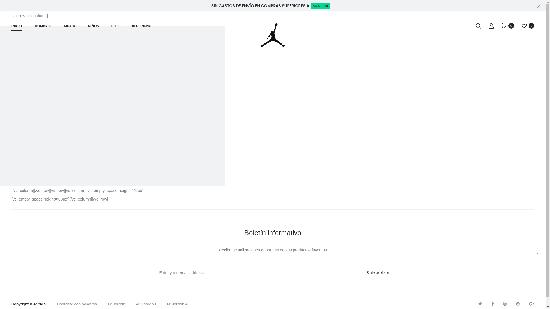 website screenshot of https://nikejordans.com.mx/