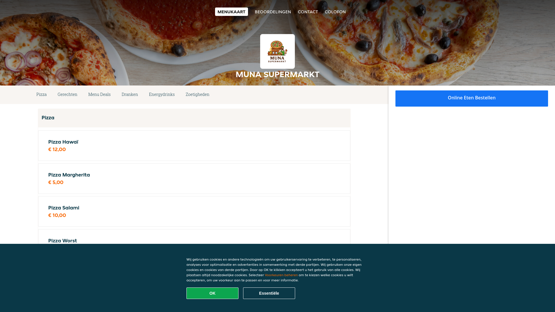 website screenshot of https://munasupermarkt.nl/
