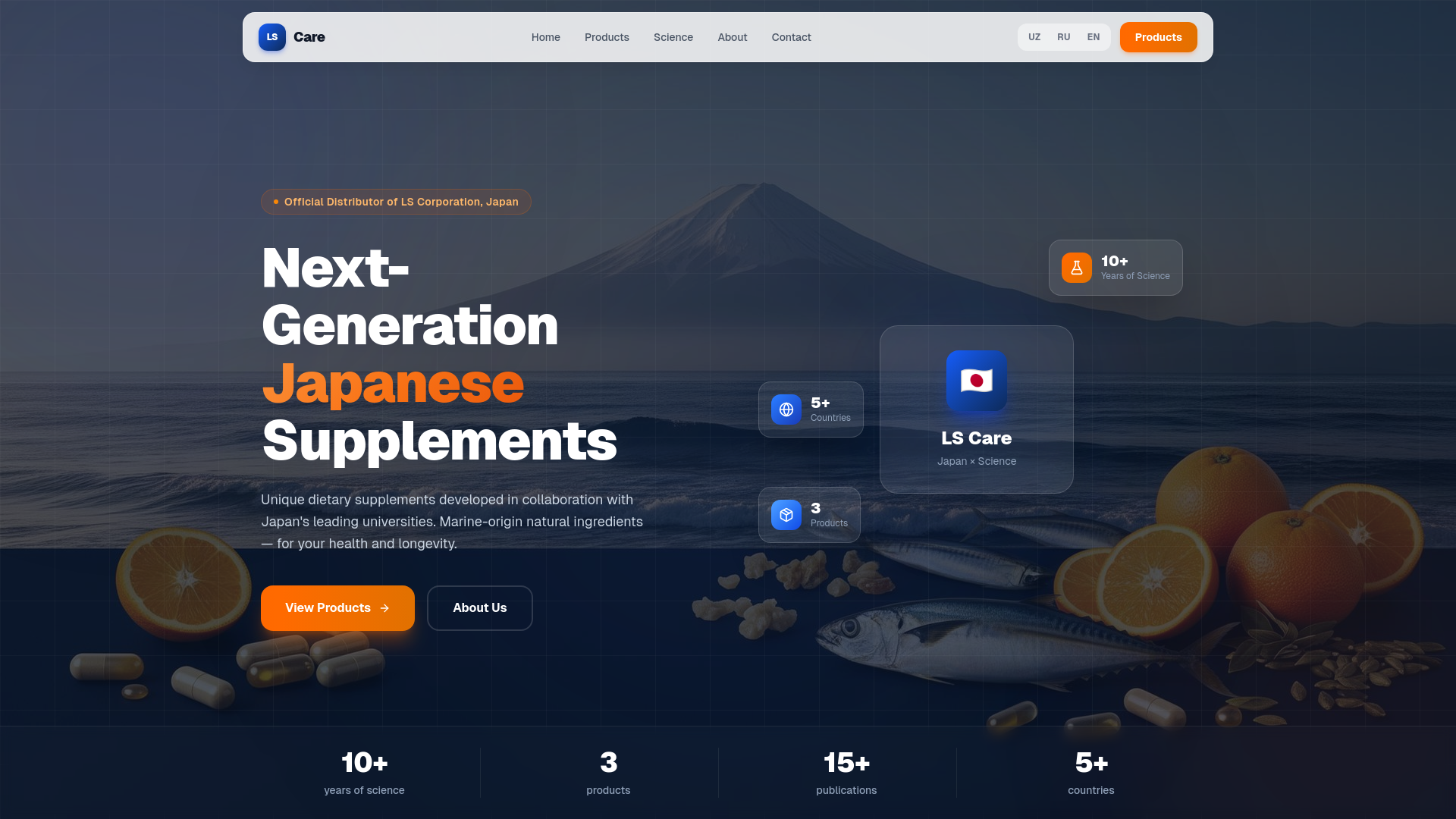 website screenshot of https://lscare.uz/