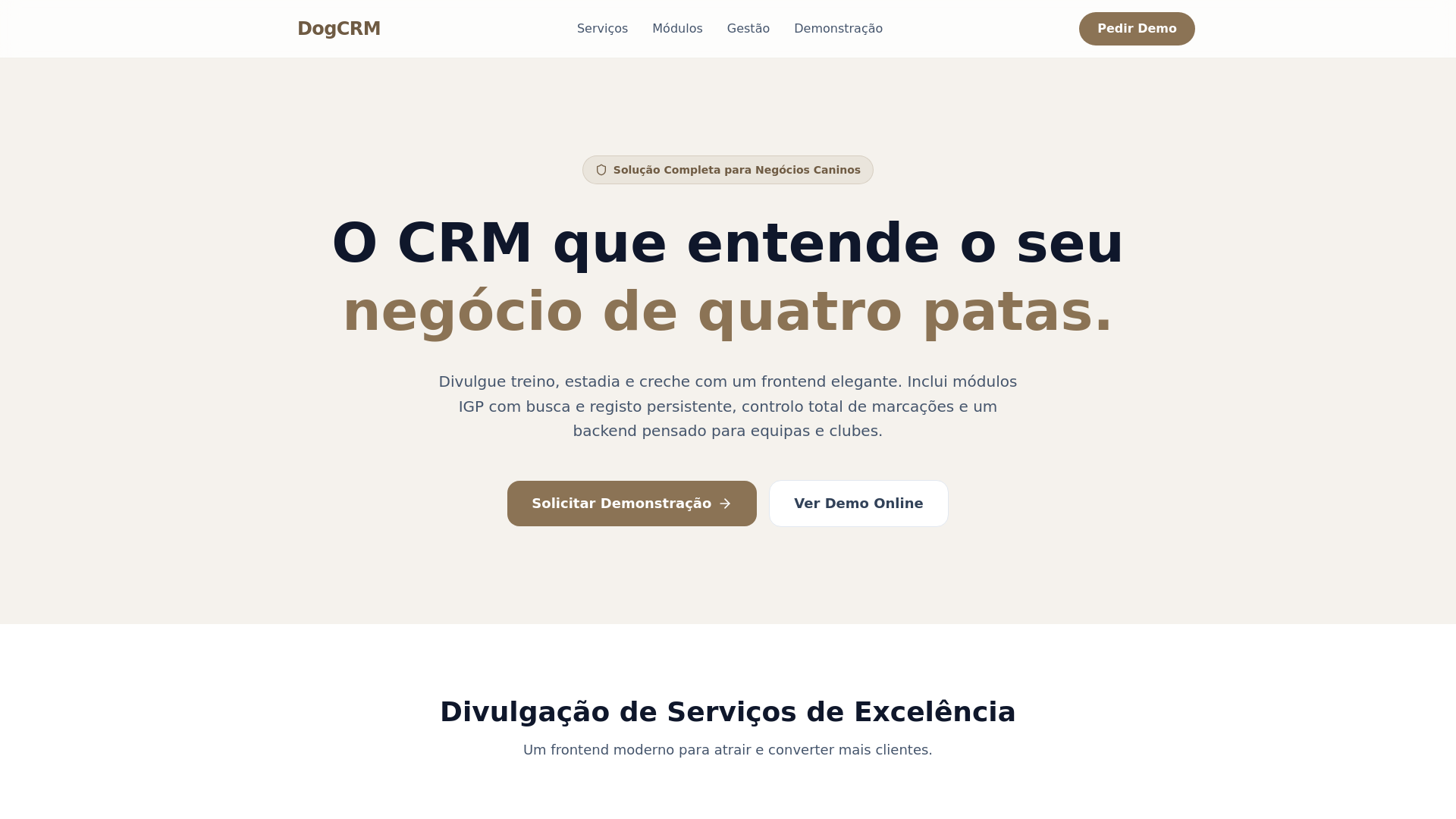 website screenshot of https://dogcrmdemo.pages.dev/