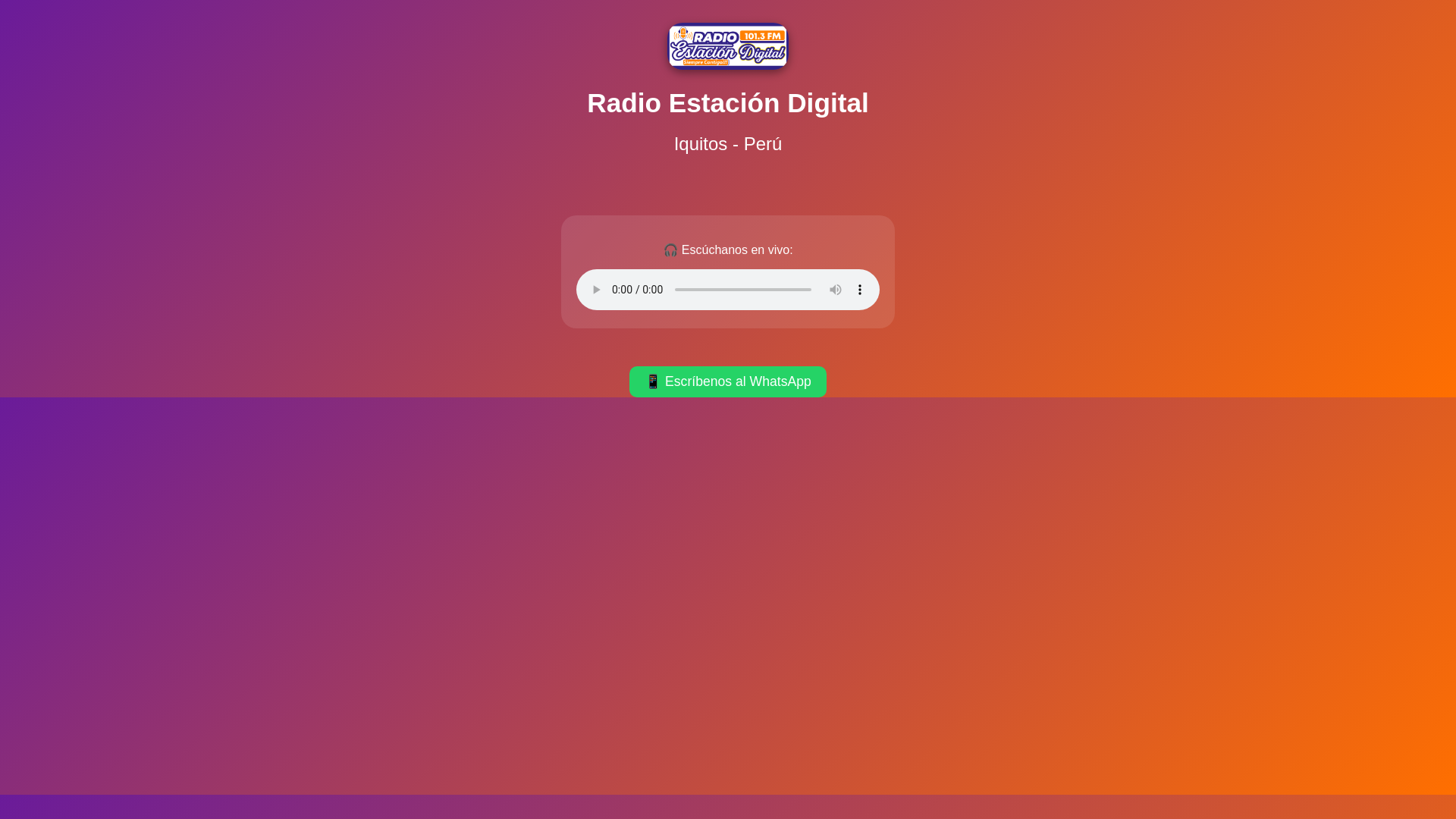website screenshot of https://radioestaciondigital-iquitos.com/