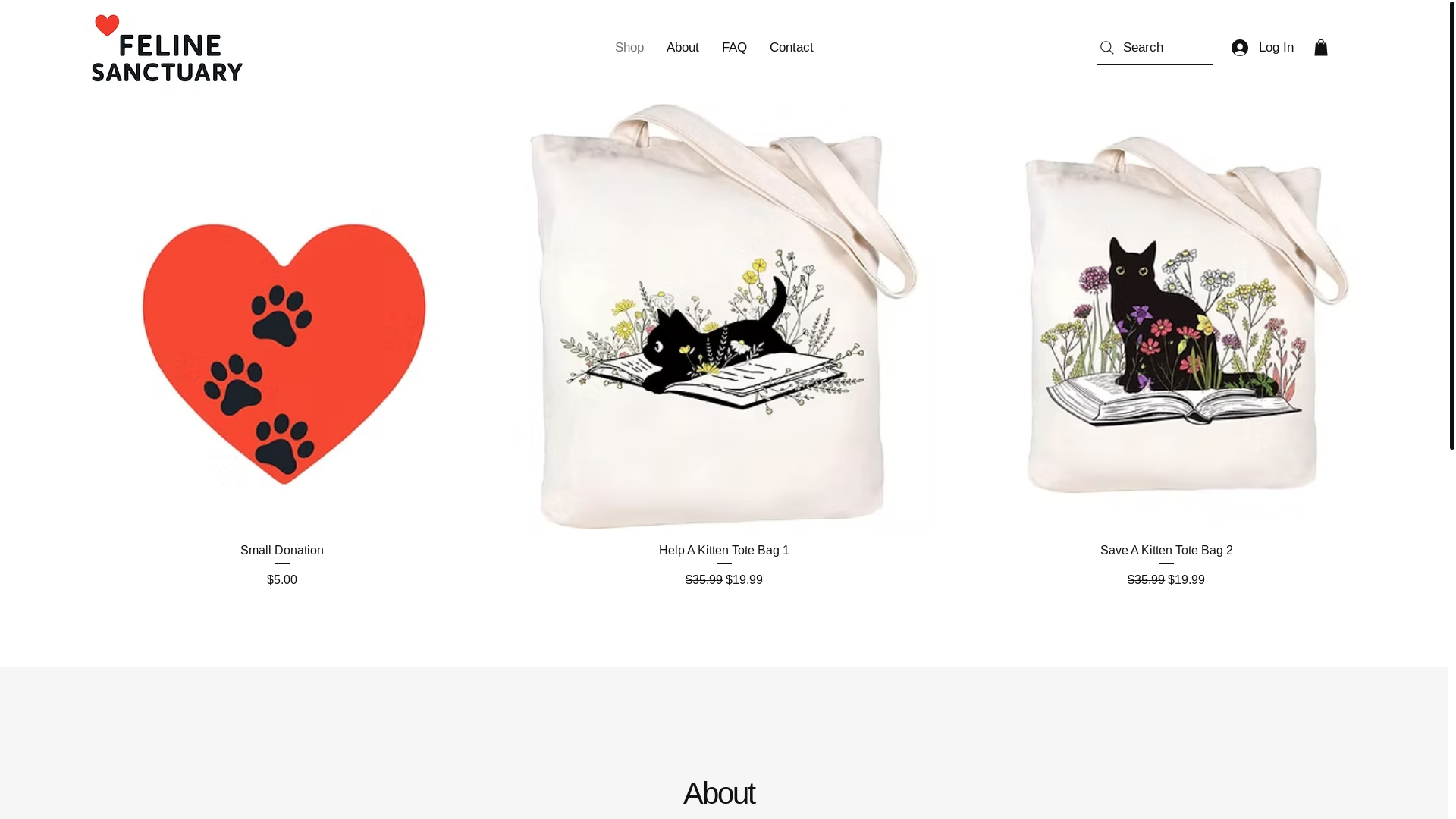 website screenshot of https://felinesanctuary.com/