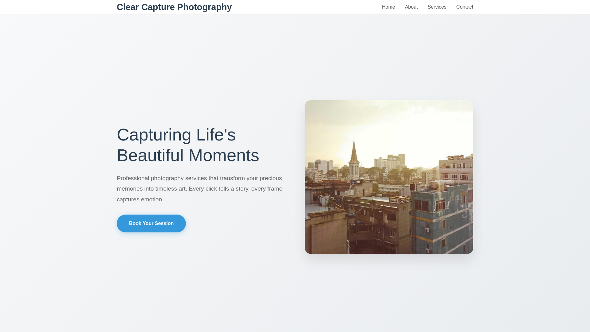 website screenshot of https://clearcapturephotography.click/
