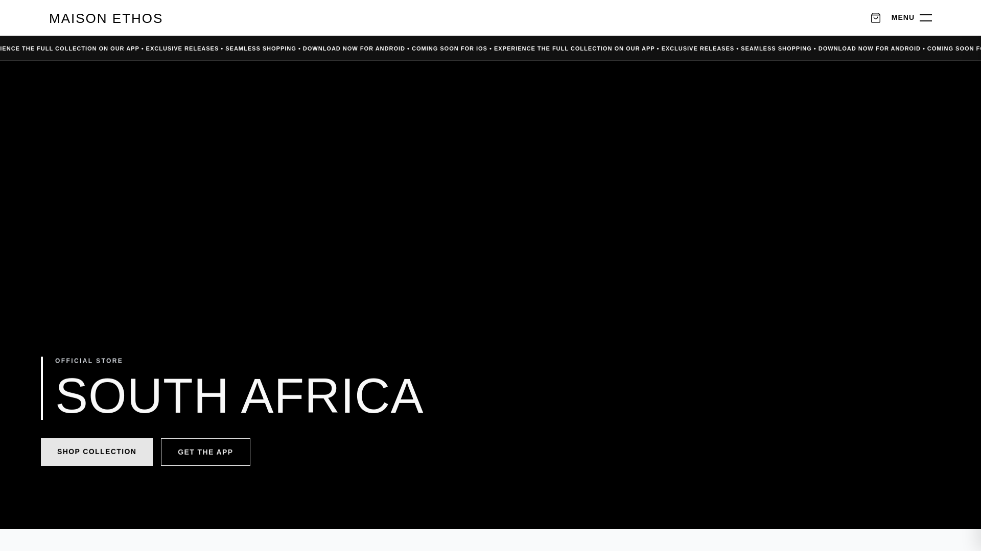 website screenshot of https://maisonethos.co.za/